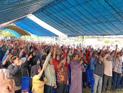 Membeludak, Ribuan Pasang Mata Saksikan Sosialisasi Perdana Paslon Syaraswati Samiun-Rasyid Mangura